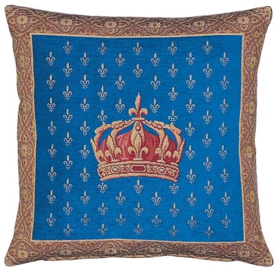 Medieval Design Bleu Tapestry Cushion Cover - Classic Home Decor Collection  cushion cover, H18 x W18