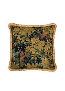 Verdure Royale Cushion with Gold Fringe - 48x48cm (19"x19")