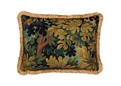 Verdure Royale Cushion with Gold Fringe - 35x48cm (14"x19")