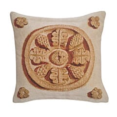 Medieval Rosette Tapestry Cushion with Feather Filler - 46x46cm (18"x18") - Last Piece Remaining!