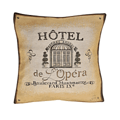 Hotel de L'Opera Tapestry Cushion with Feather Filler - 46x46cm (18"x18") - Last Two Pieces Remaining!