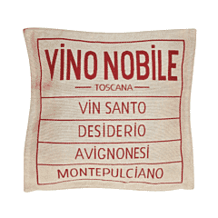 Tuscan Wine Label - Red Tapestry Cushion with Feather Filler - 46x46cm (18"x18") - Last Piece Remaining!