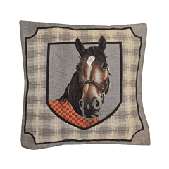 Horse III Tapestry Cushion with Feather Filler - 46x46cm (18"x18") - Last Three Pieces Remaining!