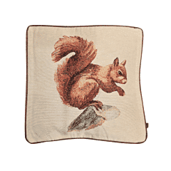 Woodland Squirrel Tapestry Cushion with Feather Filler - 43x43cm (17"x17") - Last Piece Remaining!