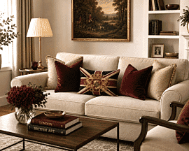 Union Jack Crest Oblong Tapestry Cushion - 30x44cm (12"x17")