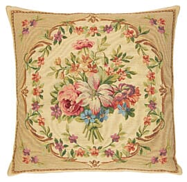 Aubusson Bouquet Beige Tapestry Cushion - 46 x 46cm