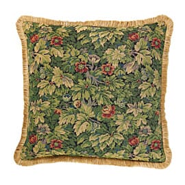 Verdure Chambord Cushion with Gold Fringe - 58x58cm (23"x23")