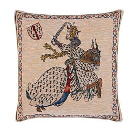 Jousting Duke White Tapestry Cushion - 46 x 46cm