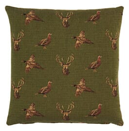 Highland Green Tapestry Cushion - 46x46cm (18"x18")