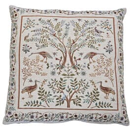 Trees & Birds Cream Tapestry Cushion - 46x46cm (18"x18")
