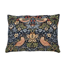 Strawberry Thief Navy Tapestry Cushion - 33x46cm (15"x18")