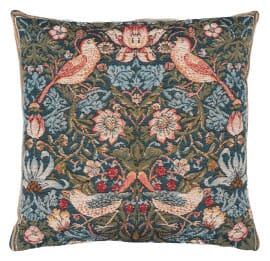 Strawberry Thief Cushion with Feather Filler - 33x33cm (13"x13")