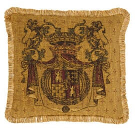 Blazon Tapestry Cushion with Gold Fringe - 46x46cm (18"x18")