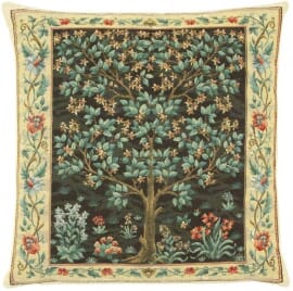 Tree of Life Dark Cushion with Feather Filler - 33x33cm (13"x13")