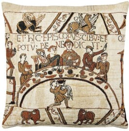 Bayeux-Feast (woollen) Tapestry Cushion - 43x43cm (17"x17")