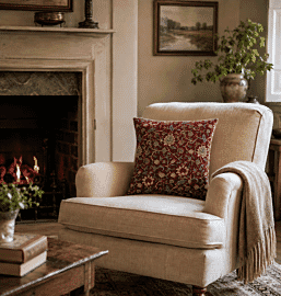 Evenlode Red Tapestry Cushion - 46x46cm (18"x18")