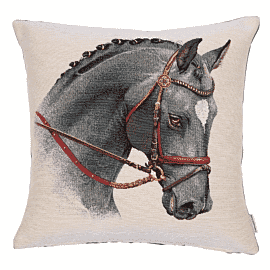 Silver Horse Woven Cushion - 42x42cm (17"x17")