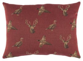 Highland Claret Cushion with Feather Filler - 33x46cm (13"x18")