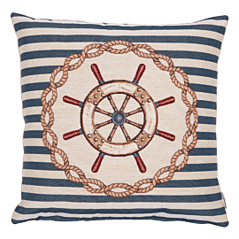 Nautical Wheel Woven Cushion - 42x42cm (17"x17")