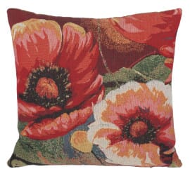 Red Poppy Tapestry Cushion - 46x46cm (18"x18")