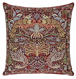Peacock & Dragon Red Tapestry Cushion - 43x43cm (17"x17")