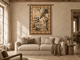 Verdure Clairmarais Loom Woven Tapestry - 236 x 186 cm (7'9" x 6'1") - Requires Rod Size 5 - Last Piece Remaining!