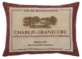 Chablis Grand Cru Cushion with Feather Filler - 33x46cm (13"x18")