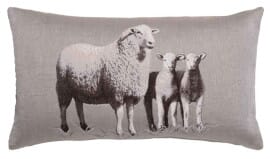 Suffolk White & Lambs Country Linen Tapestry Cushion - 33x60cm (13"x24") - Last piece remaining!