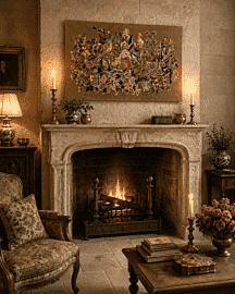 Verdure aux Perroquets Antique Original Needlepoint - 95 x 155 cm (3'2" x 5'0")
