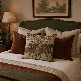 Bayeux Cavalry Tapestry Cushion - 46x46cm (18"x18")