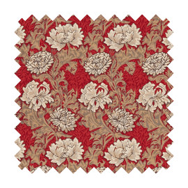 Chrysanthemums Red Tapestry Fabric