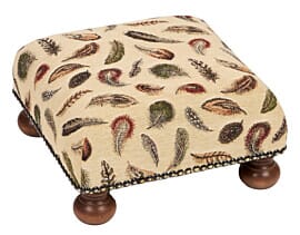 Feathers Tapestry Footstool