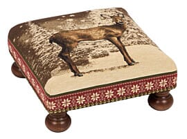 Winter Deer Tapestry Footstool