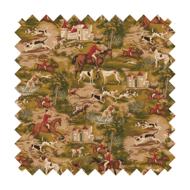 Horses & Hounds Tapestry Fabric