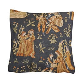 Medieval Gathering Tapestry Cushion with Feather Filler - 46x46cm (18"x18") - Last Piece Remaining!