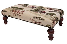English Hunt Upholstered Large Stool