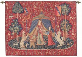 Lady with the Unicorn - Tent Loom Woven Tapestry - 122 x 165 cm (4'0" x 5'5") - Requires Rod Size 4 - Last Piece Remaining