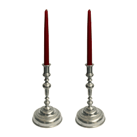 Pair of Pewter Candlestick Holders - Approx. H.27 x W.14 cm - Last Pieces Remaining!