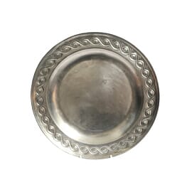 Decorative Engraved Pewter Plate - H.2.5 x Dia.32 cm - Last Piece Remaining!