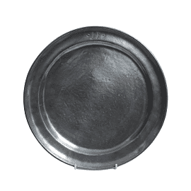 Decorative Engraved Pewter Plate - H.1.5 x Dia.27.5 cm - Last Piece Remaining!