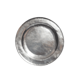 Decorative Engraved Pewter Plate - H.1.5 x Dia.31.5 cm - Last Piece Remaining!