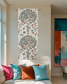 Kelmscott Tree Portiere Printed Tapestry - 152 x 60 cm (5'0" x 2'0") - Requires Rod Size 2