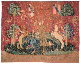 La Dame a la Licorne 'Le Gout' Silkscreen Tapestry - 2 Sizes Available - 30% OFF