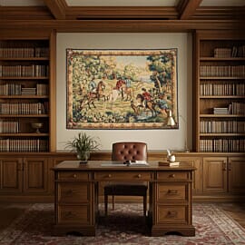 Rambouillet - King on a Hunt Silkscreen Tapestry - 137 x 190 cm (4'6" x 6'3") - Requires Rod Size 5 - Last Piece Remaining!