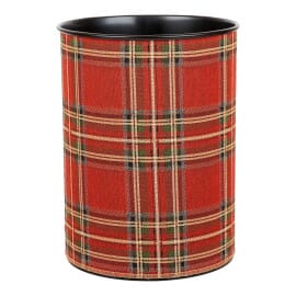 Red Tartan Tapestry Waste Bin