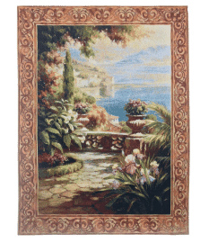 Coastal Terrace I Loom Woven Tapestry - 134 x 107 cm (4'5" x 3'6") - Requires Rod Size 3