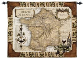 French Wine Country Loom Woven Tapestry - 106 x 132 cm (3'6" x 4'4") - Requires Rod Size 3