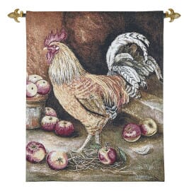 English Cockerel Loom Woven Tapestry - 78 x 62 cm (2'7" x 2'1") - Requires Rod Size 2 - Last Piece Remaining!