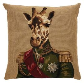 Colonel Giraffe  Tapestry Cushion - 46x46cm (18"x18")