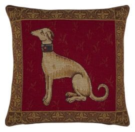 Cluny Greyhound Cushion with Feather Filler - 33x33cm (13"x13")